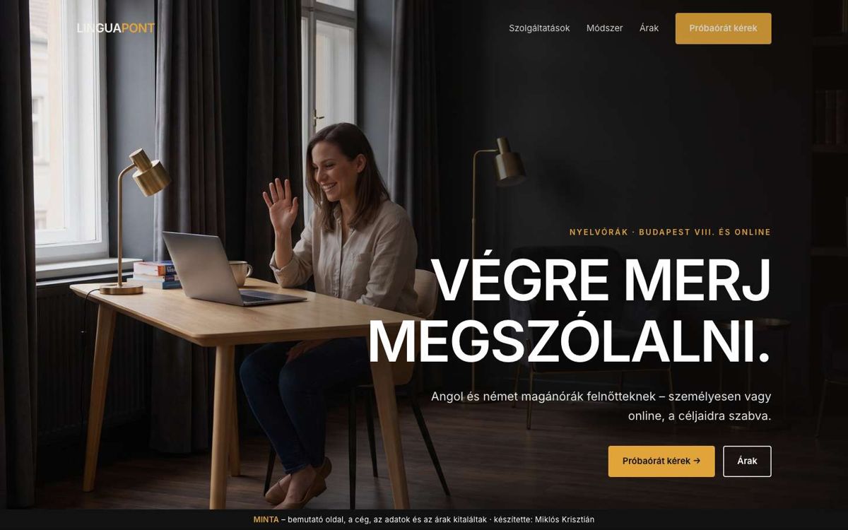 Sötét, prémium – asztali nézet