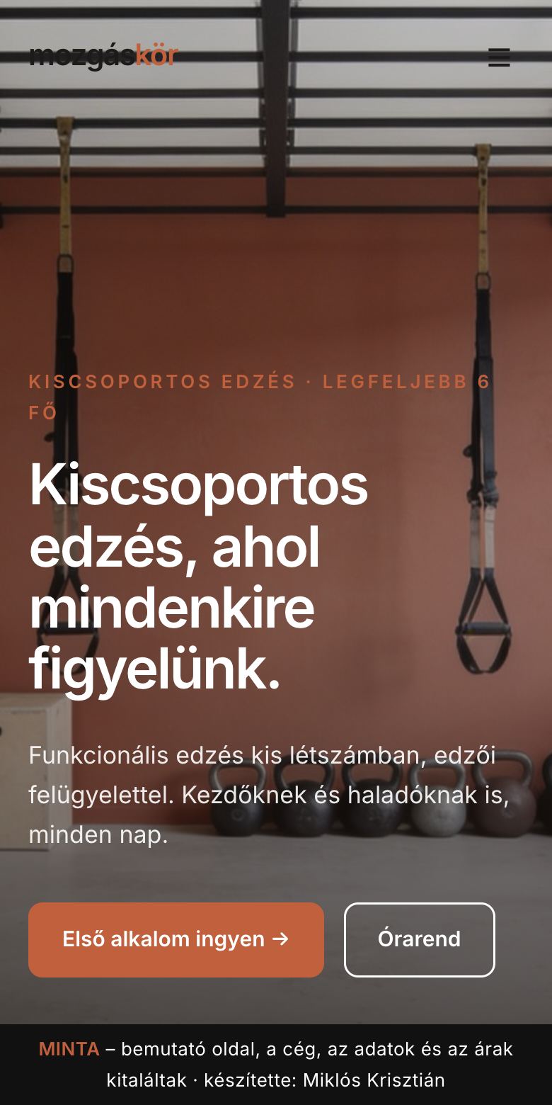 Stúdió stílus – mobil nézet