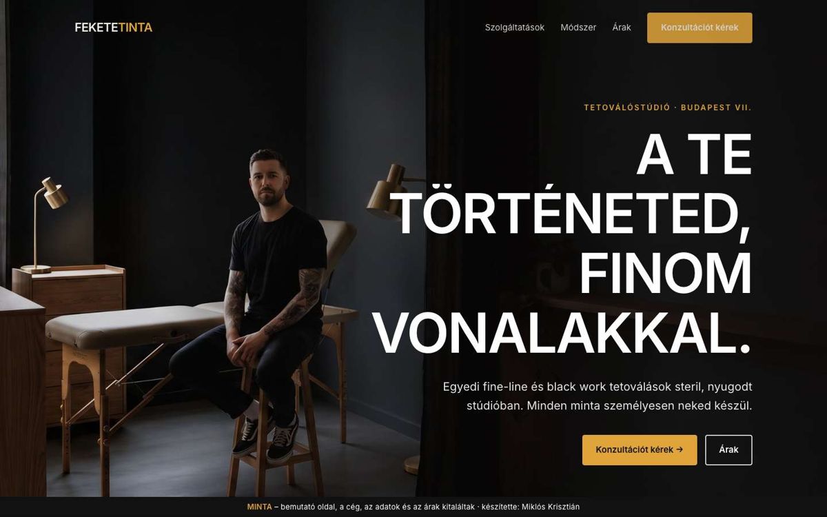 Sötét, prémium – asztali nézet